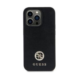 Guess 4G Strass Metal Logo - Apple iPhone 15 Case black - Image 1