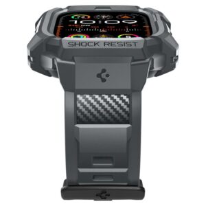 Spigen Rugged Armor Pro - Strap with case for Apple Watch Ultra 49 mm (Dark Grey) - Image 4