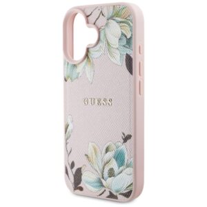 Guess Grained Printed Flower Pattern MagSafe - dėklas skirtas Apple iPhone 16 pink - Image 6