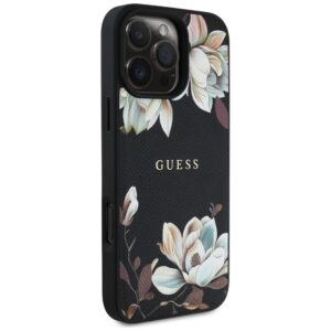 Guess Grained Printed Flower Pattern MagSafe - dėklas skirtas Apple iPhone 16 Pro Max black - Image 4