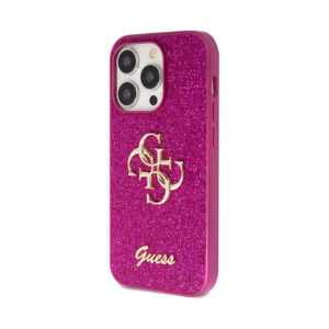 Guess Glitter Script Big 4G - Apple iPhone 15 Pro Max Case Purple - Image 2
