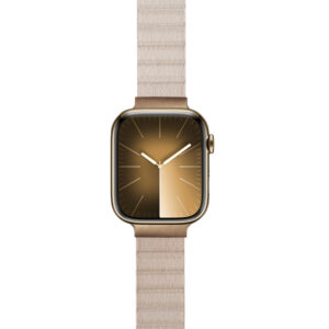 Crong Eclipse – Leather magnetic apyrankė skirta Apple Watch 38/40/41/42 mm beige - Image 3
