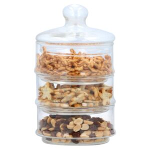 Alpina - Glass container / jar for sweets, 3 levels, 12x23 cm - Image 3