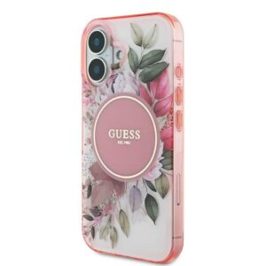 Guess IML Flower & Tonal Circle MagSafe - dėklas skirtas Apple iPhone 16 Pink - Image 2