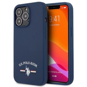 US Polo Assn Silicone Logo - dėklas skirtas Apple iPhone 13 Pro Max Navy blue - Image 1