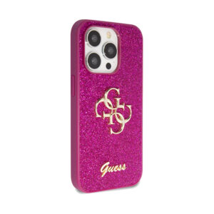 Guess Glitter Script Big 4G - Apple iPhone 15 Pro Max Case Purple - Image 4