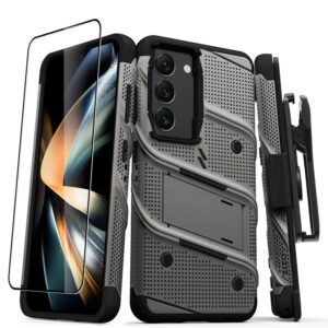 ZIZO BOLT Series - Armoured case skirtas Samsung Galaxy S23 with 9H stiklas skirtas screen + holder with stand (Grey) - Image 1
