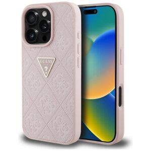 Guess Hot Stamp 4G Pattern Triangle Metal Logo - dėklas skirtas Apple iPhone 16 Pro Max pink - Image 1