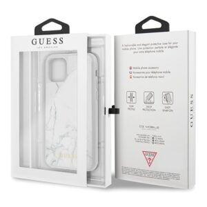 Guess Marble Tempered Glass Hardcase - dėklas skirtas Apple iPhone 11 Pro white - Image 5