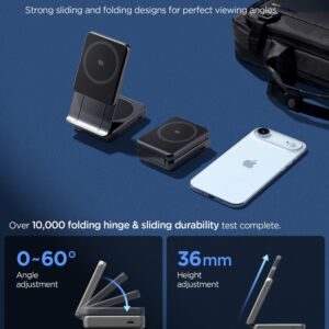 Spigen Essential EF302MOQ Qi2.2 2IN1 Magnetic MagSafe belaidis įkroviklis juodos spalvos - Image 5