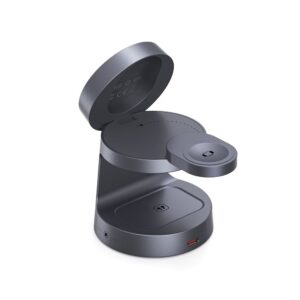 Tech-Protect QI2.2-25W-A48 3in1 magnetic MagSafe belaidis įkroviklis pilkos spalvos - Image 5