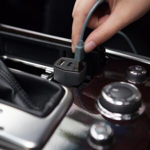 Nillkin Celerity automobilinis įkroviklis - 2x USB-A + 1x USB-C, 32W sidabro spalvos - Image 6