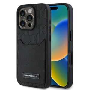 Karl Lagerfeld Cardslots Monogram - dėklas skirtas Apple iPhone 16 Pro black - Image 1