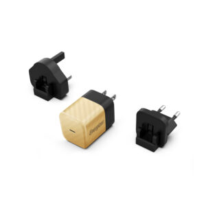 Energizer Ultimate - Multiplug EU / UK / US GaN 20W PD mains įkroviklis aukso spalvos