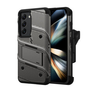 ZIZO BOLT Series - Armoured case skirtas Samsung Galaxy S23 with 9H stiklas skirtas screen + holder with stand (Grey) - Image 2