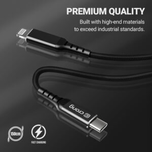 Crong Armor Link - USB-C to Lightning MFi Braided Cable 150cm black - Image 4