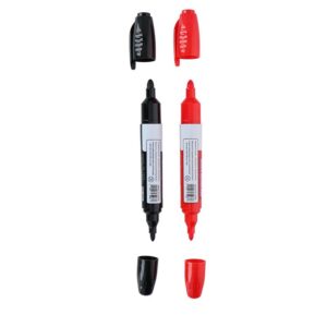 Topwrite - Set of double dry erase board markers 2 pcs. (Black/Red) - Image 2