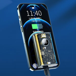 WEKOME WP-345 Vanguard Series - Power bank 10000 mAh Fast Charging su built-in USB-C & Lightning PD 20W cable + QC 22.5W Yellow - Image 6