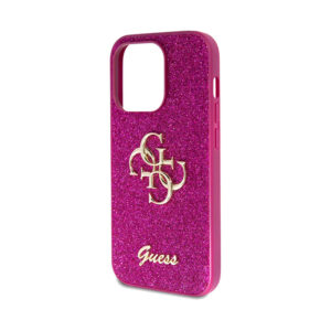 Guess Glitter Script Big 4G - Apple iPhone 15 Pro Max Case Purple - Image 6