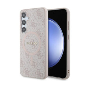 Guess 4G Collection Leather Metal Logo MagSafe - Case Samsung Galaxy S24+ Pink - Image 1