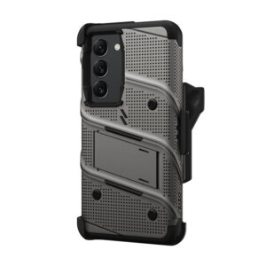 ZIZO BOLT Series - Armoured case skirtas Samsung Galaxy S23 with 9H stiklas skirtas screen + holder with stand (Grey) - Image 4