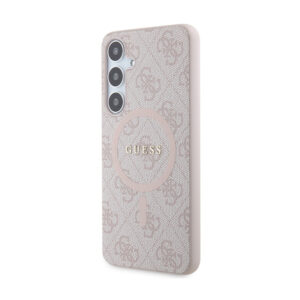 Guess 4G Collection Leather Metal Logo MagSafe - Case Samsung Galaxy S24+ Pink - Image 2