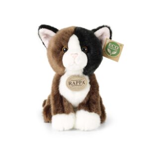 Rappa - Plush Realistic Sitting Tricolor Cat 18 cm Eco-Friendly