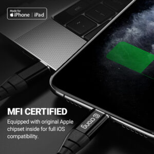 Crong Armor Link - USB-C to Lightning MFi Braided Cable 150cm black - Image 6