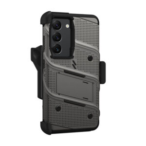 ZIZO BOLT Series - Armoured case skirtas Samsung Galaxy S23 with 9H stiklas skirtas screen + holder with stand (Grey) - Image 5