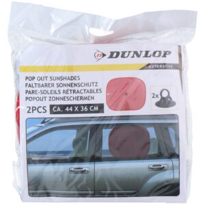 Dunlop - Sun visor for car side windows 36x44 cm 2 pcs (red) - Image 2