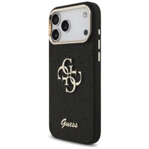 Guess Fixed Glitter Big 4G Metal Frame - dėklas skirtas Apple iPhone 17 Pro Max black - Image 2