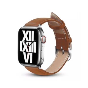 Crong Noble Band – Natural leather apyrankė skirta Apple Watch 44/45/46/49 mm Mokka - Image 2