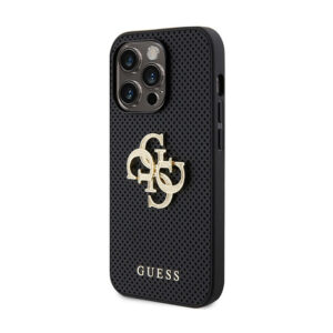 Guess Perforated 4G Glitter - Apple iPhone 15 Pro Case Black - Image 2