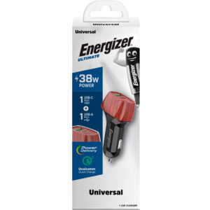 Energizer Ultimate - USB-C & USB-A 38W PD + QC3.0 automobilinis įkroviklis WALNUT - Image 6
