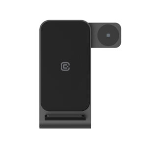 Crong PowerSpot Pivot Stand - 3-in-1 belaidis įkroviklis for Samsung & Android, Galaxy Watch and TWS headphones juodos spalvos - Image 4