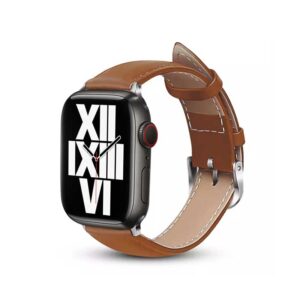 Crong Noble Band – Natural leather apyrankė skirta Apple Watch 44/45/46/49 mm Mokka - Image 3