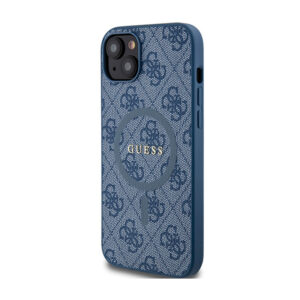 Guess 4G Collection Leather Metal Logo MagSafe - dėklas skirtas Apple iPhone 15/14/13 Blue - Image 2
