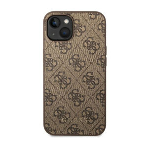 Guess 4G Metal Gold Logo - dėklas skirtas Apple iPhone 14 Plus Brown - Image 3