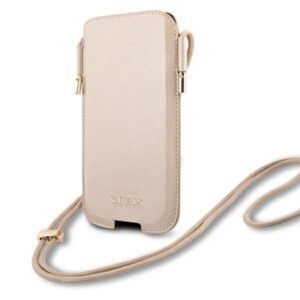 Guess Saffiano Pouch - Phone bag S / M max 6.1 "(gold) - Image 1