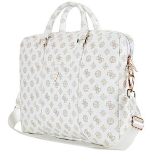 Guess 4G Peony Front Pocket Zipper Triangle Logo - Laptop Bag 16" (white) - Image 3