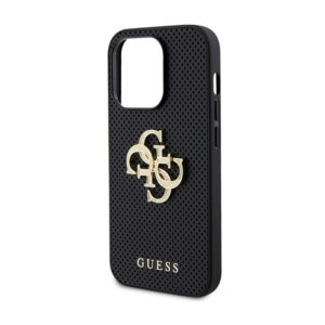 Guess Perforated 4G Glitter - Apple iPhone 15 Pro Case Black - Image 6