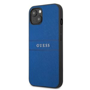 Guess Saffiano Metal Logo Stripes - dėklas skirtas Apple iPhone 13 mini Blue - Image 2