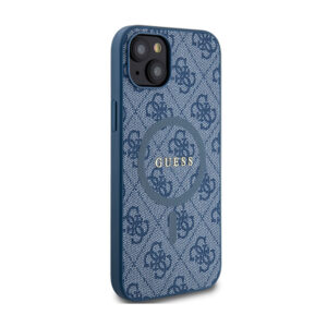 Guess 4G Collection Leather Metal Logo MagSafe - dėklas skirtas Apple iPhone 15/14/13 Blue - Image 4