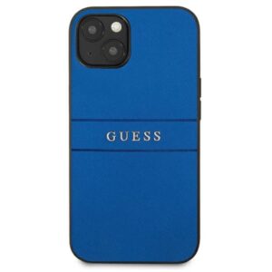 Guess Saffiano Metal Logo Stripes - dėklas skirtas Apple iPhone 13 mini Blue - Image 3
