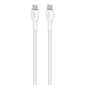 PURO Fabric - Heavy duty braided USB-C to USB-C cable 1.2m white