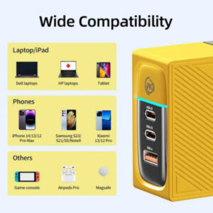 WEKOME WP-U155 Tint Series - 2x USB-C & USB-A Super Fast Charger GaN 100W (Yellow) - Image 6