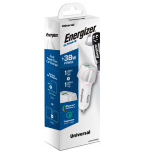 Energizer Ultimate - USB-C & USB-A 38W PD + QC3.0 automobilinis įkroviklis baltos spalvos / sidabro spalvos - Image 4