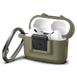 Spigen Lock Fit - Armoured dėklas skirtas Apple AirPods Pro 1 / 2 (Vintage Khaki)