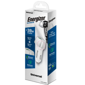Energizer Ultimate - USB-C & USB-A 38W PD + QC3.0 automobilinis įkroviklis baltos spalvos / sidabro spalvos - Image 5