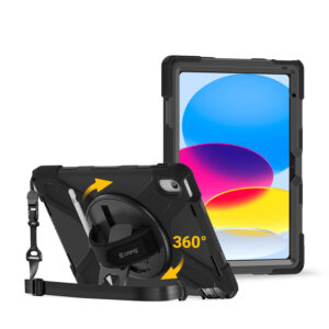 Crong Defender Plus - Rugged dėklas Apple iPad 11" A16 2025 / 10.9" 2022 juodos spalvos
